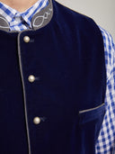 Men's Blue Bavarian Oktoberfest Velvet Vest