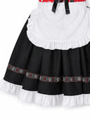 Robe Dirndl rouge à carreaux pour l'Oktoberfest, avec tablier et chemisier 