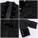Men's Black Scroll Brass-Button Victorian Gentleman 5-Piece Costume Set