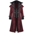 Men's Burgundy Gothic Vampire Tailcoat Costume Set