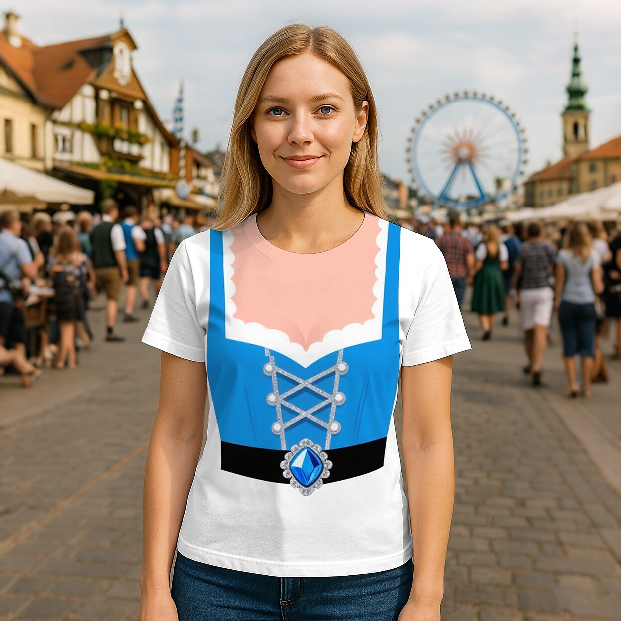 Women's Oktoberfest Dirndl Graphic T-shirt