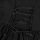 Renaissance Dress Ruffle High Low Dress with Drawstring - Retrorobe
