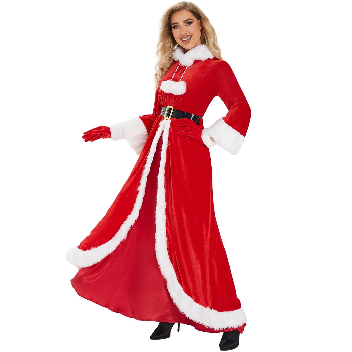 Mrs. Claus Hooded Gown Costume