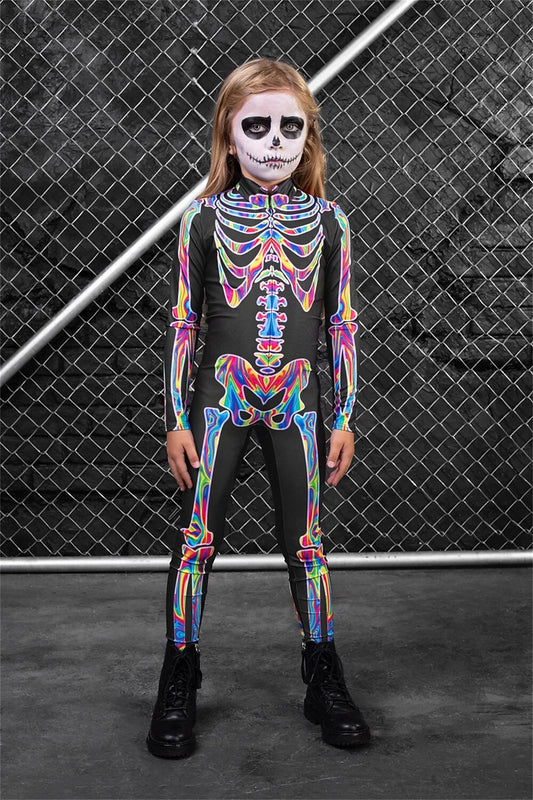 Skull Skeleton Full Body Catsuit for Kids