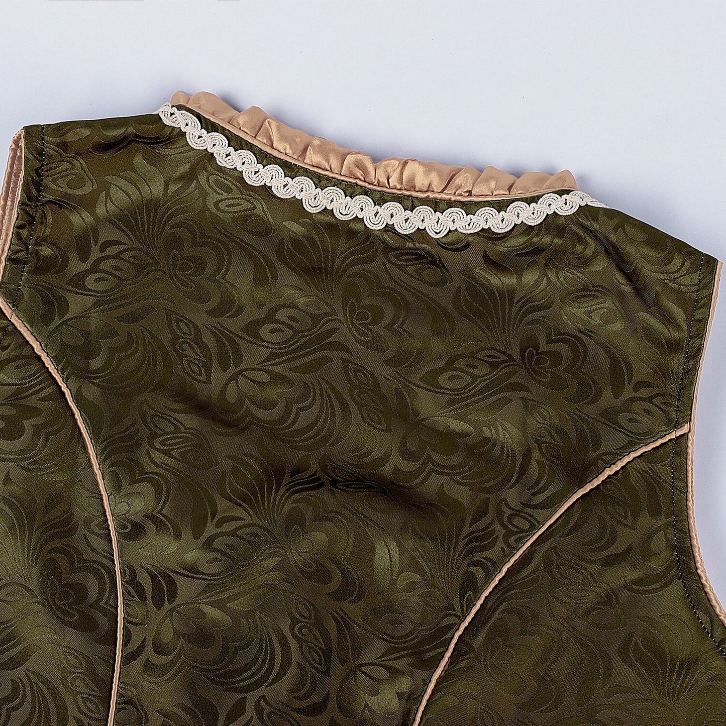 Oktoberfest Vintage Dirndl Costume with Embroidered Apron and Blouse