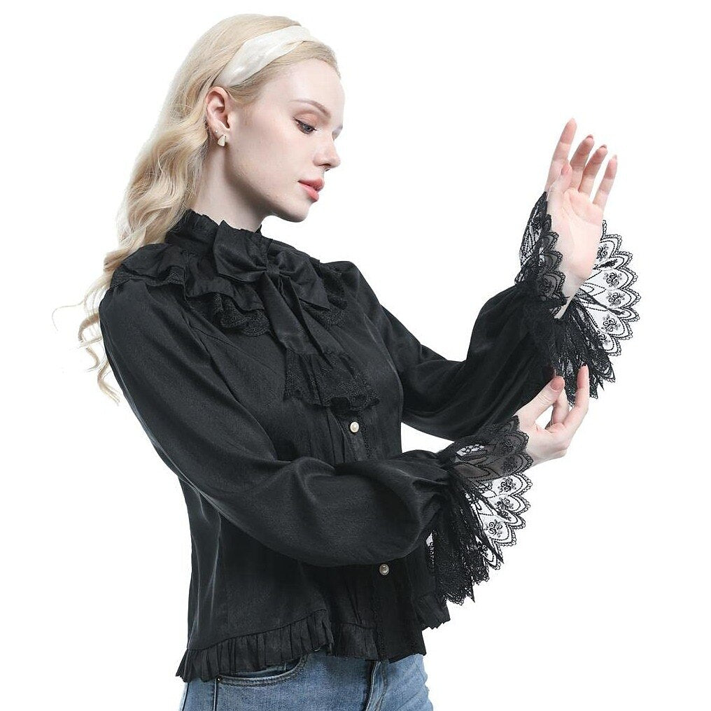 Retro Vintage Rococo Princess Style Ruffle Sleeve  Blouse