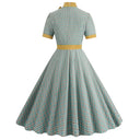 Mint Plaid Charm Midi Dress