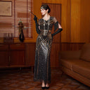 Beaded Fringe Gown with Art Deco Detailing