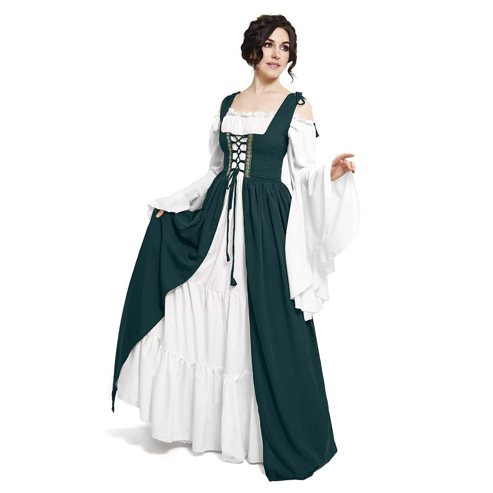 Irish Medieval Retro Royal Court Princess Style Long Sleeve Dress