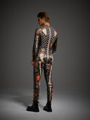 Leotard da uomo di Halloween con scheletro e zucca di Halloween