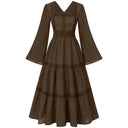 Renaissance Dress Embroidery Bell Sleeves A-Line Dress - Retrorobe