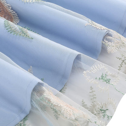 Floral Embroidered Sweetheart Midi Dress