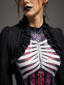 Women's Gothic Skeleton Witch 3-Piece Halloween Costume Set