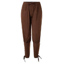 Men's Beige Medieval Tunic & Rust Brown Pants Costume Set