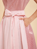 Premium Blush Pink Jacquard Oktoberfest Dirndl & White Puff Sleeve Blouse Set