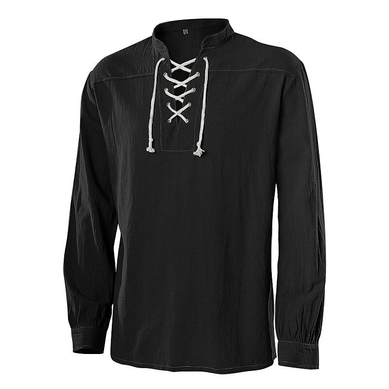 Pirate Style Lace-Up Poet Blouse - Retrorobe