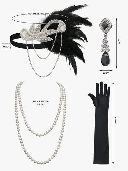 4Pcs 1920s Gatsby Accessory Set