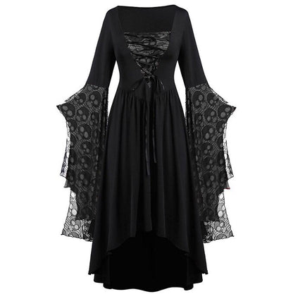 Gothic Halloween Bat Sleeve Irregular Dress