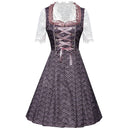 Oktoberfest Pink Embroidered Dirndl Dress with Lace Apron and Blouse - Retrorobe