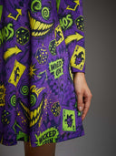 Women's Purple Joker Card Print Halloween Mini Dress