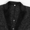 Men's Steampunk Black Brocade Tailcoat - Retrorobe