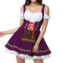 Oktoberfest Bavarian Purple Dirndl Dress with Apron - Retrorobe