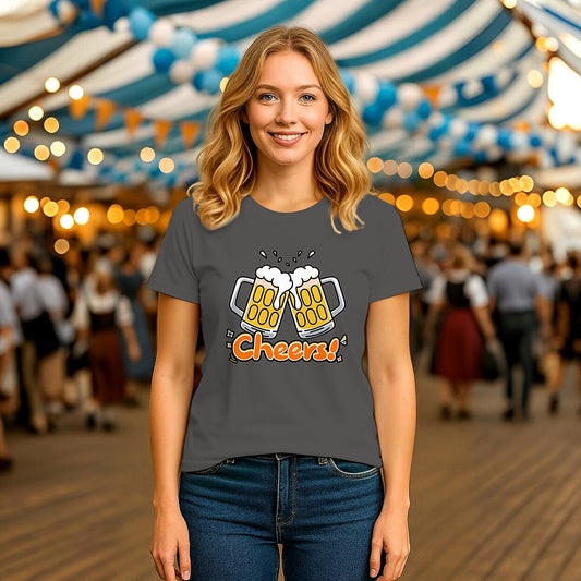 Women's Oktoberfest Cheers Beer Graphic T-shirt