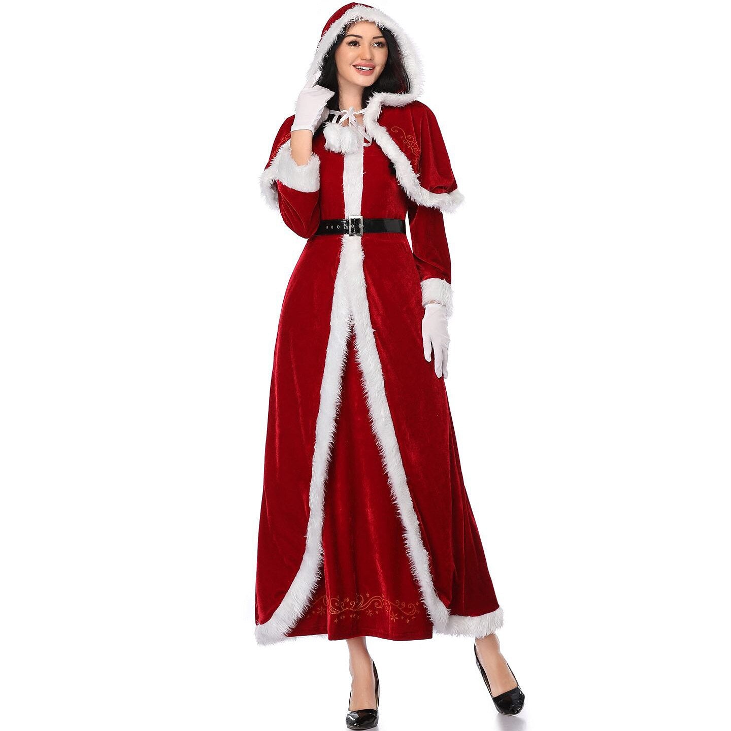Regal Mrs. Claus Holiday Gown
