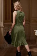 Renaissance Style Sleeveless Dress with Lace-up Waist - Retrorobe