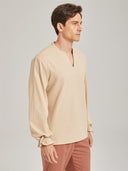 Men's Medieval Linen-Blend Tunic Shirt