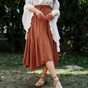 Renaissance High Waist Maxi Skirts with Pockets - Retrorobe