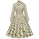 Cream Dot Charm Midi Dress