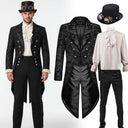 Men's Black & Gold Steampunk Tailcoat Costume Set