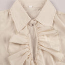 Renaissance Ruffle Decorated Tops with Lace Cuffs - Retrorobe