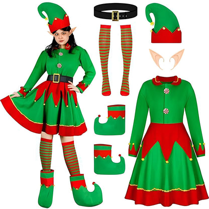 Women's Christmas Elf Costume Set