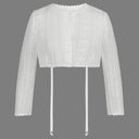 Oktoberfest White Lace Long Sleeve Dirndl Blouse - Retrorobe