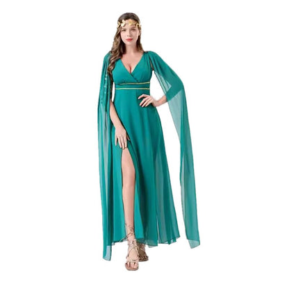 Greek Goddess Costume Green Maxi Dress
