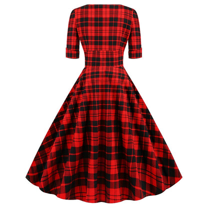 Christmas Plaid A-Line Dress