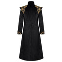 Men's Black & Gold Gothic Victorian Long Coat Costume Set