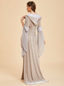 Women's Ivory Medieval Queen Gown & Fur-Trimmed Cloak Costume Set