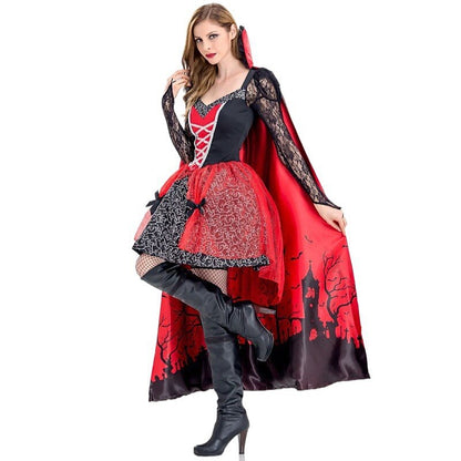 Gothic Vampire Queen Costume with Cloak