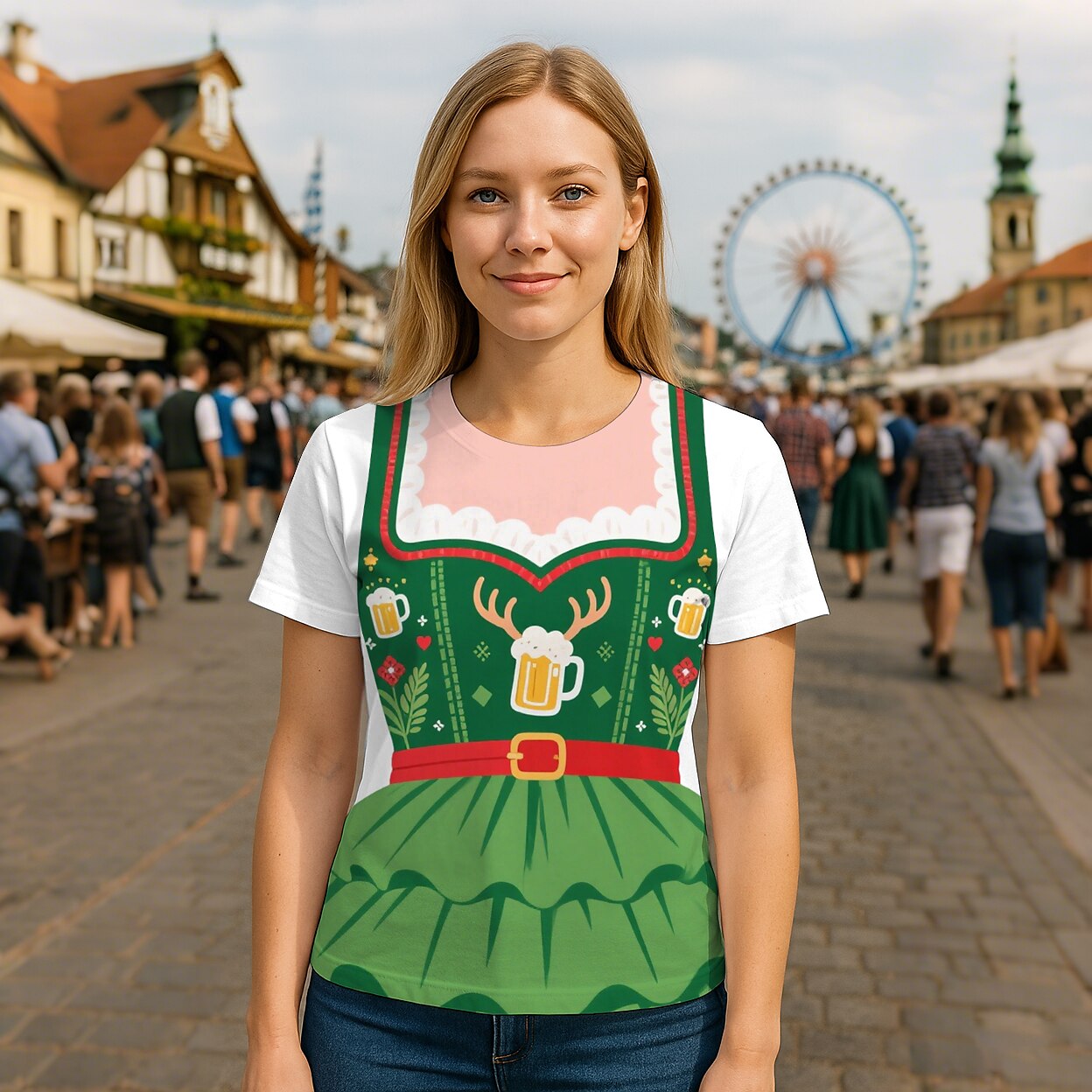 Women's Oktoberfest Dirndl Graphic T-shirt