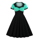 Dot Contrast Charm Midi Dress