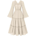 Renaissance Dress Embroidery Bell Sleeves A-Line Dress - Retrorobe