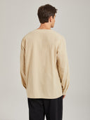 Men's Beige Medieval Peasant Shirt & Black Pants Costume Set