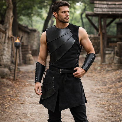 Medieval Viking Rangers Vest Set with Belt Bracer