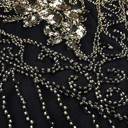 Art Deco V-Neck Flapper Dress with Accessories Set