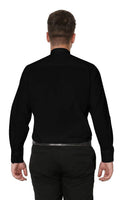 Camisa de sacerdote con cuello de solapa y manga larga