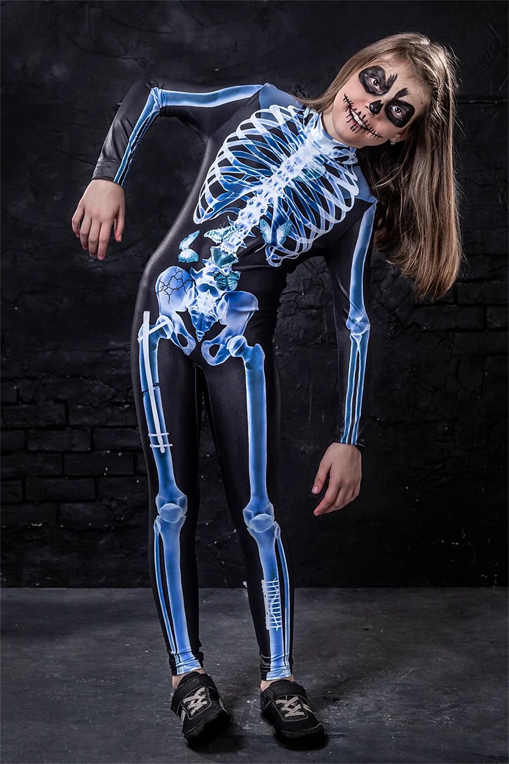 Skull Skeleton Full Body Catsuit for Kids