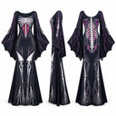Women's Skeleton Bat Wing Mermaid Halloween Dress